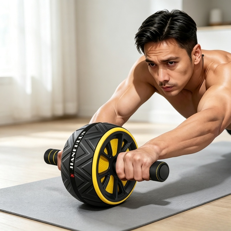 Home Gym Routine - Rueda Abdominal con Agarre Antideslizante, Entrenador